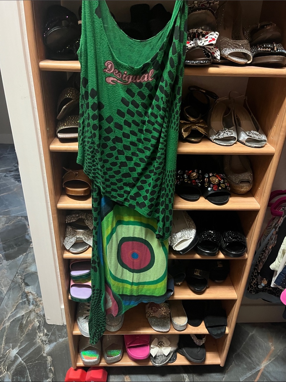 Desigual Green Multicolor Patterned Maxi Dress